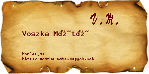 Voszka Máté névjegykártya